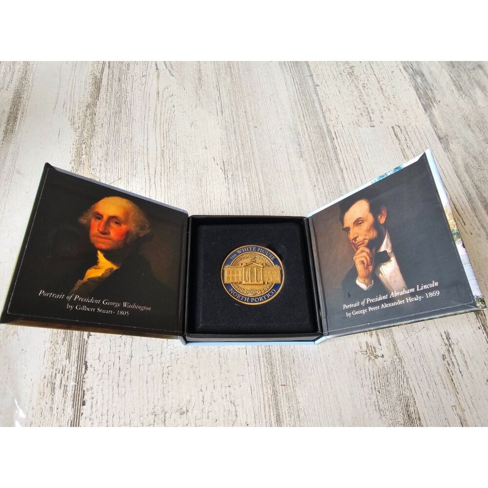 White House North portico George Washington Lincoln coin president Americana new